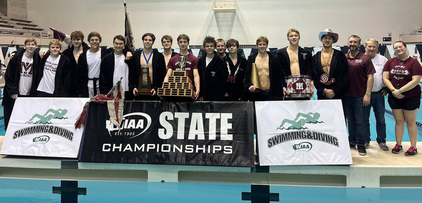 Mercer Island High School’s 2022-2023 boys swim and dive team. Photo courtesy of the Mercer Island School District