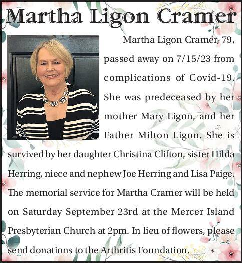 Mary Ligon Cramer | Obituary