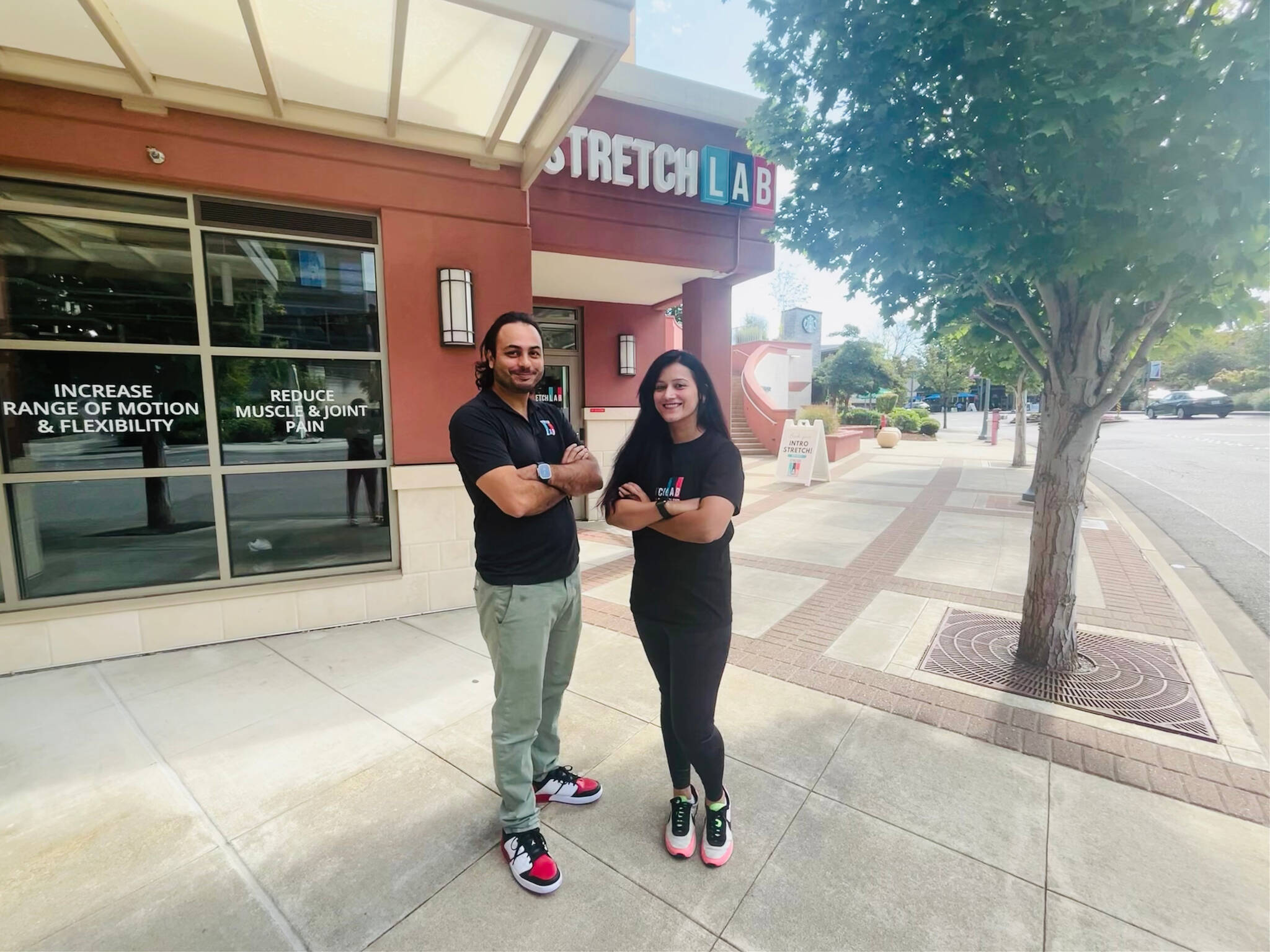 Raj Sharma and Arushi Upadhyay are the owners and operators of Mercer Island StretchLab. Photo courtesy of Mercer Island StretchLab