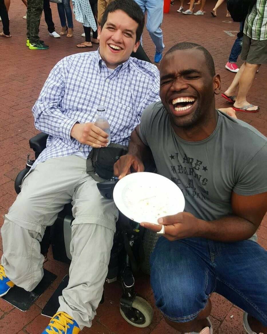 Alex Stone, left, and Siv Ngesi enjoy their time at a market in South Africa. Photo courtesy of Siv Ngesi