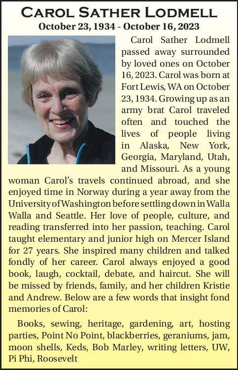 Carol Sather Lodmell | Obituary
