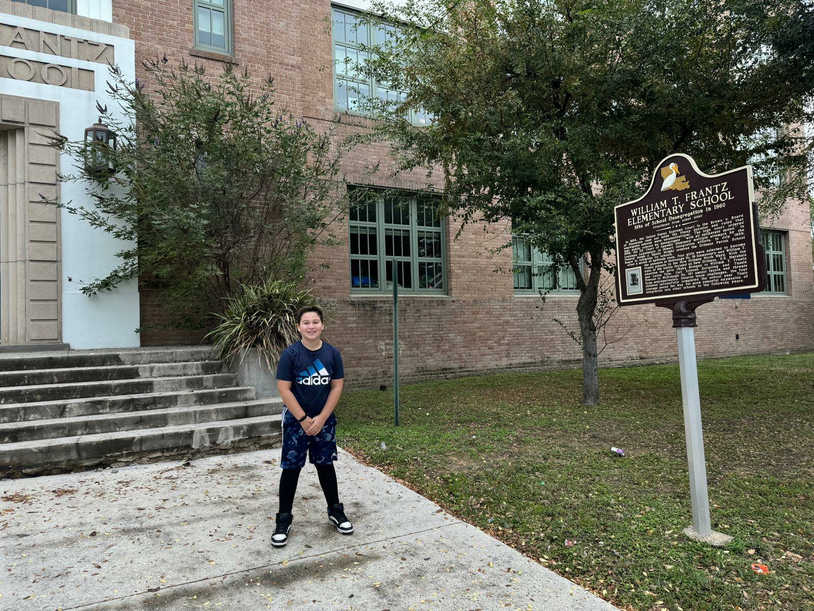 Northwood Elementary School student John Ben-Dor recently visited William Frantz Elementary School in New Orleans where Ruby Bridges integrated as a 6-year-old in 1960. Courtesy photo