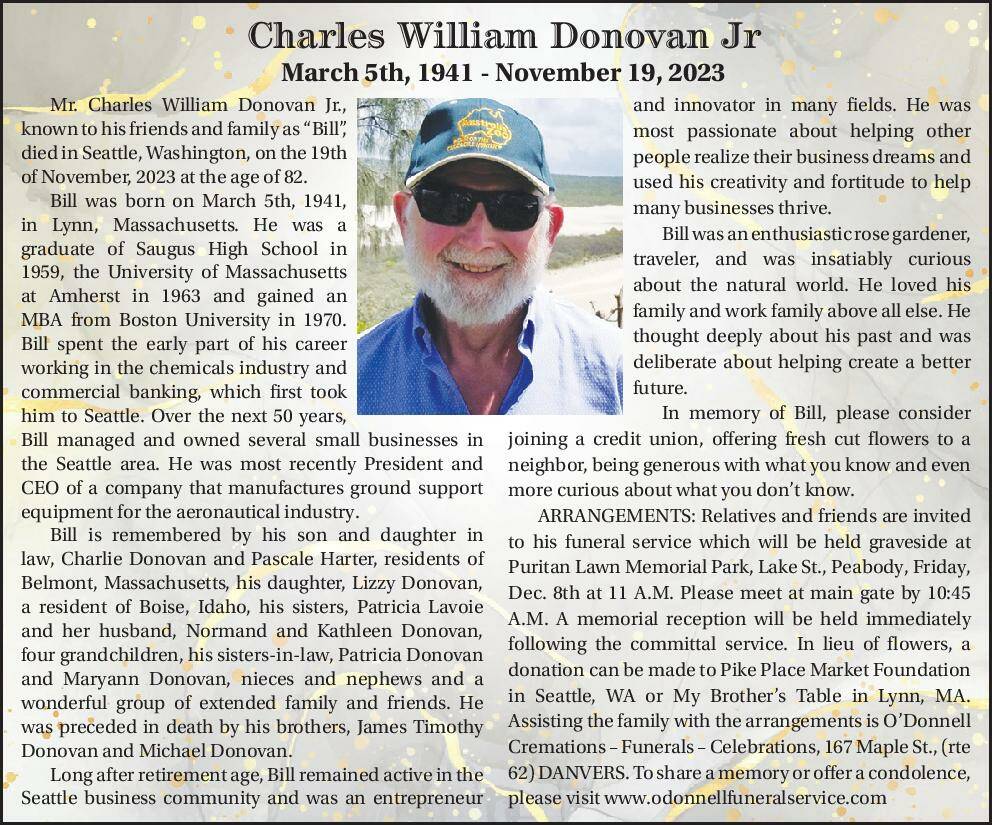 Charles William Donovan Jr. | Obituary