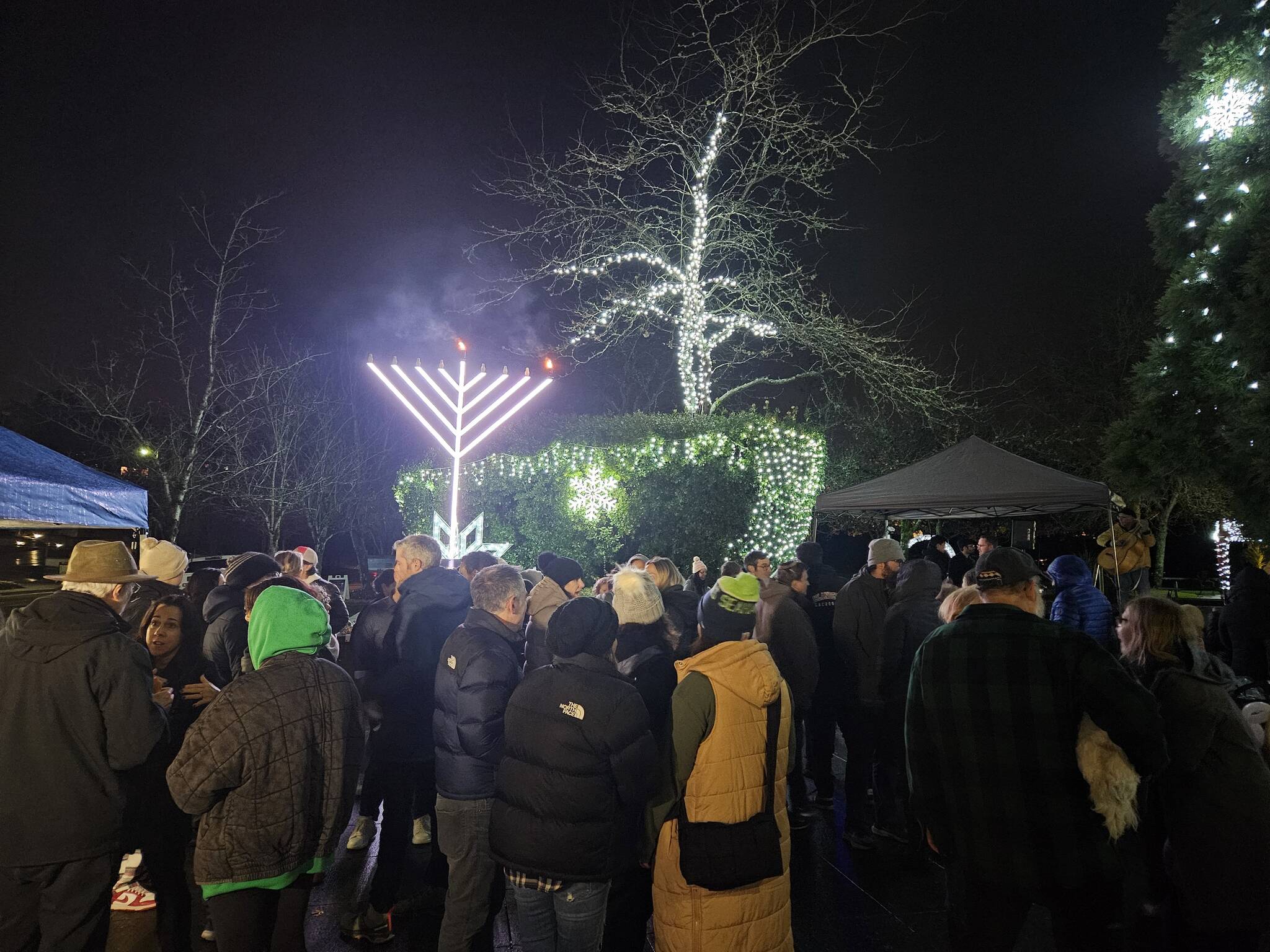 The Menorah Lighting at Mercerdale Park on Dec. 7. (Photo courtesy of John Hamer)