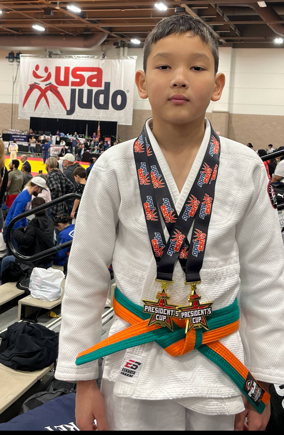 Northwood Elementary School student Mikhail Zulaev unleashed his technique, speed and strength to snag a pair of gold medals at the recent President’s Cup Judo Tournament in Irving, Texas. He notched top honors in both the Bantam 4 male /under 30kg/ and Bantam 4 male /under 34kg/ weight categories. “Zulaev’s success at the President’s Cup serves as an inspiration to aspiring judokas of all ages. His unwavering dedication to training and his ability to perform under pressure are qualities that embody the true spirit of judo,” reads a press release. Courtesy photo