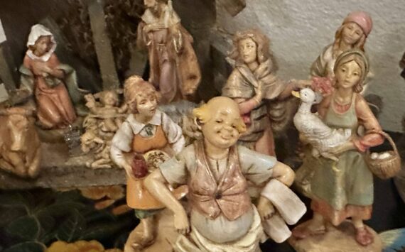 Photo courtesy of Greg Asimakoupoulos
In our nativity scene, we have the innkeeper and his family next to the holy family in the stable.