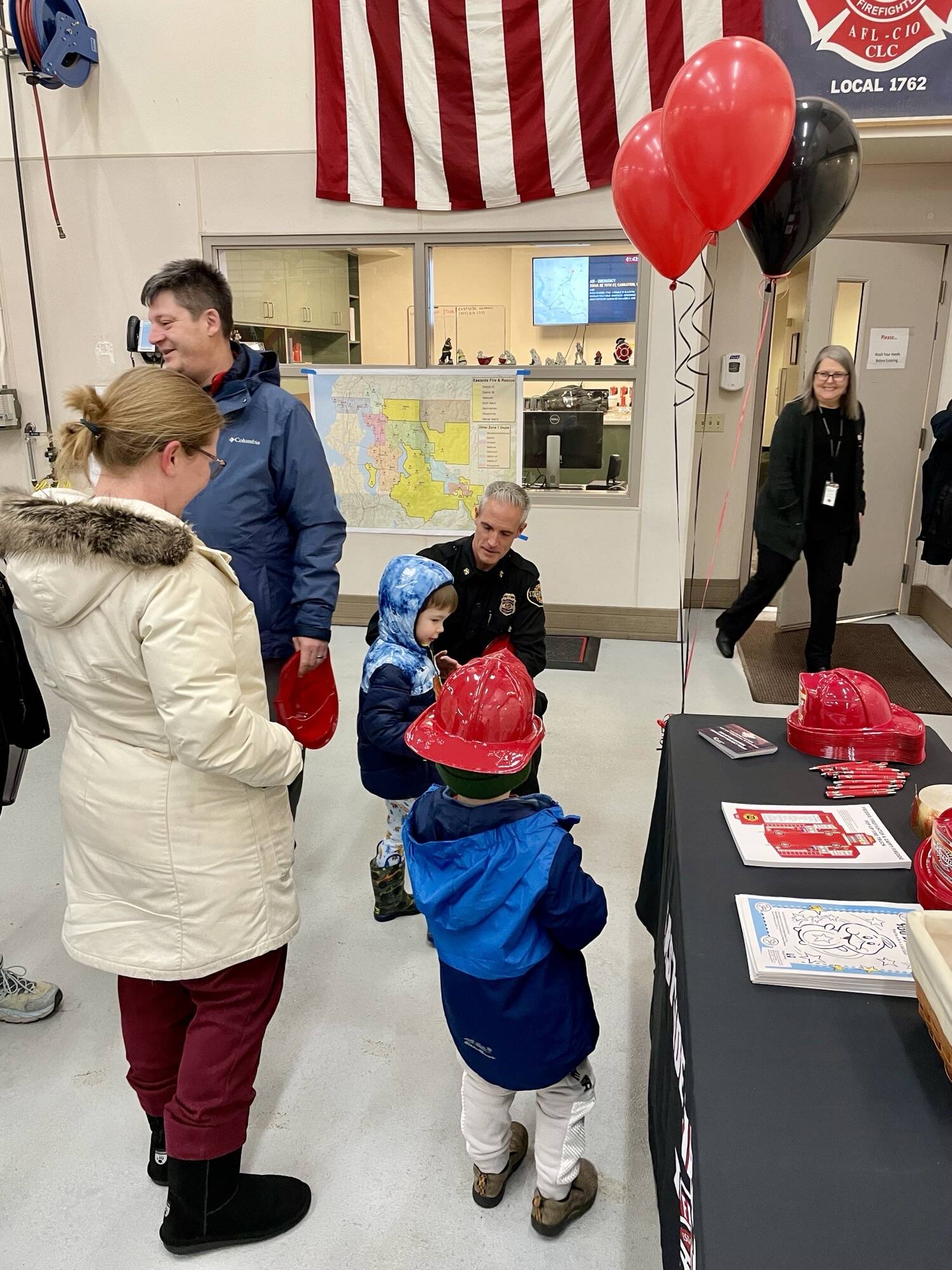 Mercer Island residents attend an open house at Fire Station 91 on Jan. 10 to meet firefighters, explore the station and learn about the city’s Jan. 1 transition to a regional fire services model with Eastside Fire & Rescue (EF&R). Photo courtesy of the city of Mercer Island