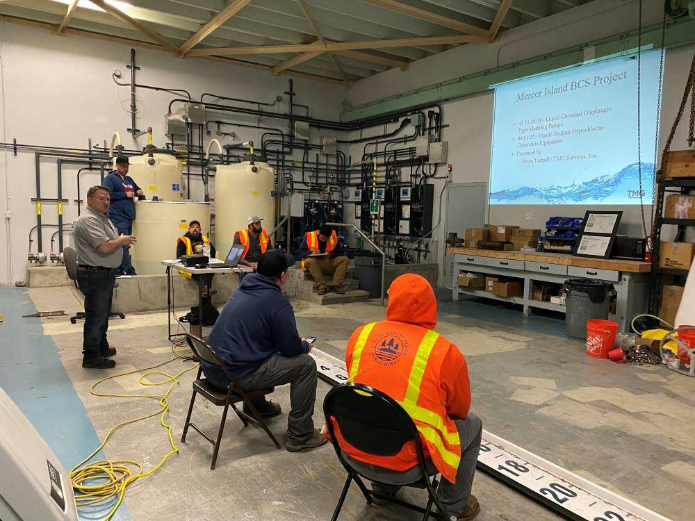 The city rolls out its first booster chlorination training session in October of 2023. Photo courtesy of the city of Mercer Island
