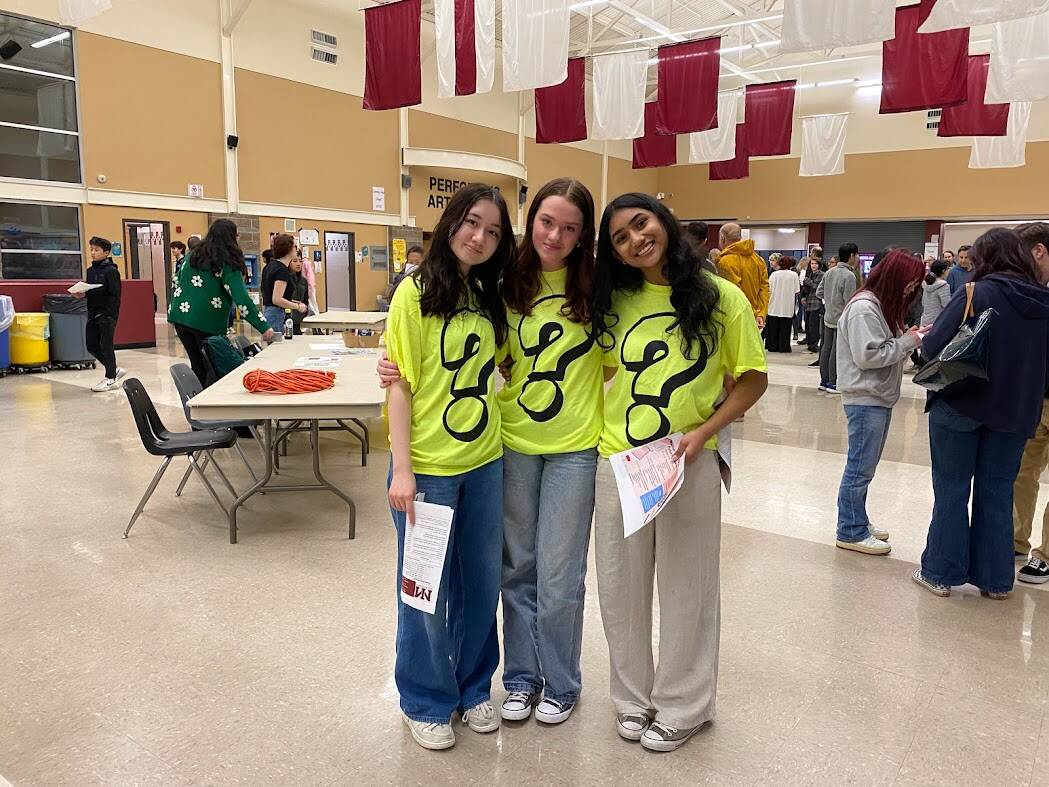 Student leaders, from left to right: Lauren Sheill, Imogen Logan, Pragna Prakash. (Photos by Ella Will/For the Reporter)