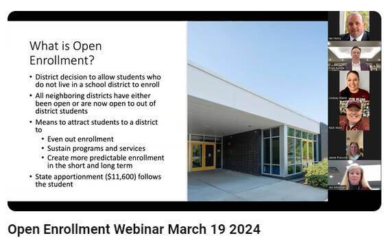 Mercer Island School District’s open enrollment webinar. YouTube screenshot