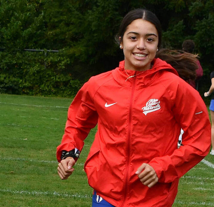 Mercer Island High School freshman trackster Sophia Rodriguez was recently named a Washington Interscholastic Activities Association athlete of the week. She ran the fastest 1,600-meter race (4:48) in the state across all classifications at the Lake Washington versus Mercer Island dual meet on March 26. Her epic time broke a 44-year-old school record, and she followed that up with a 2:17 time in the 800-meter race that ranks third in 3A. Andy Nystrom/ staff photo