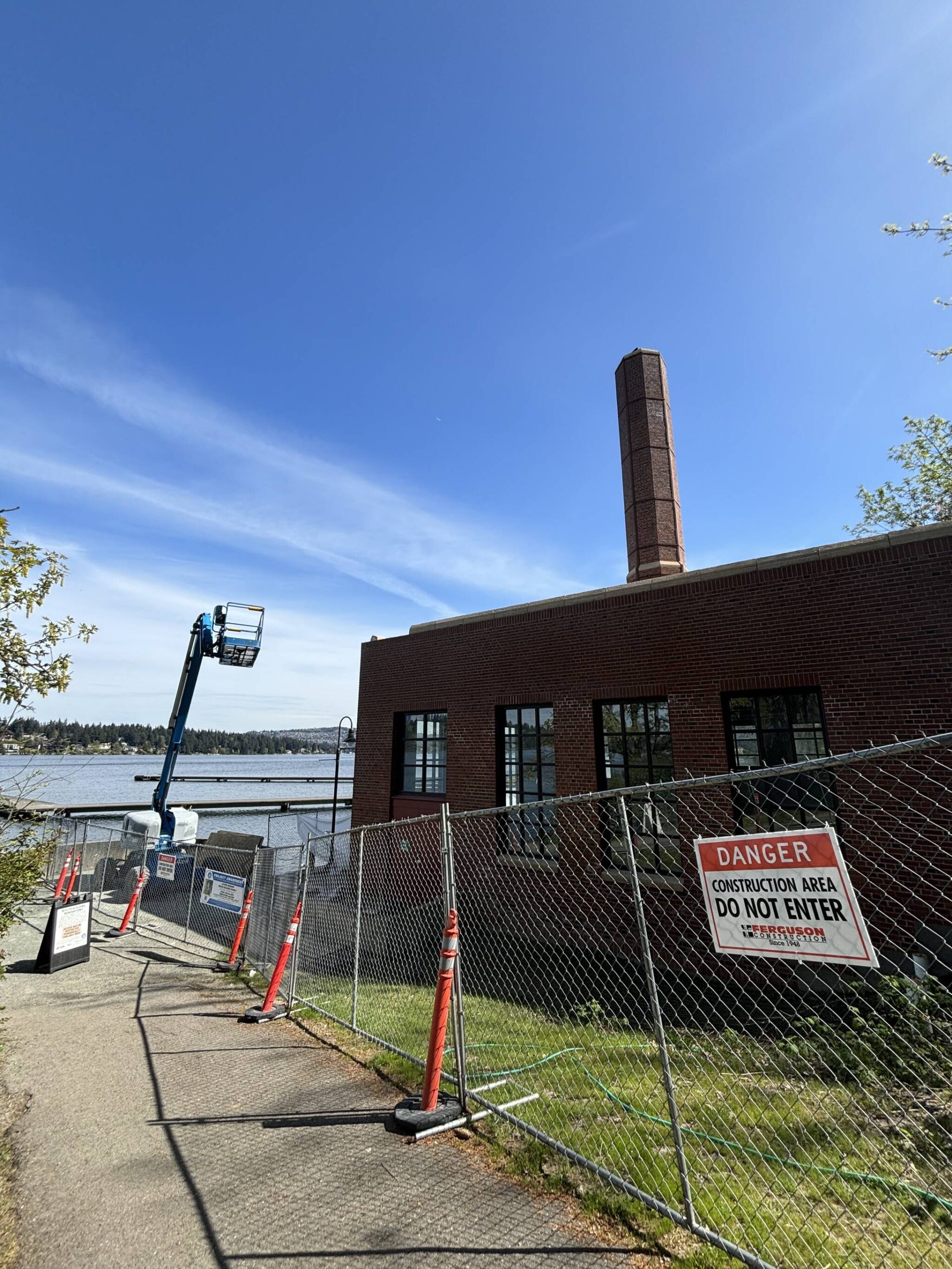 Phase one construction is underway on the Luther Burbank Park Boiler Building on the waterfront. Andy Nystrom/ staff photo