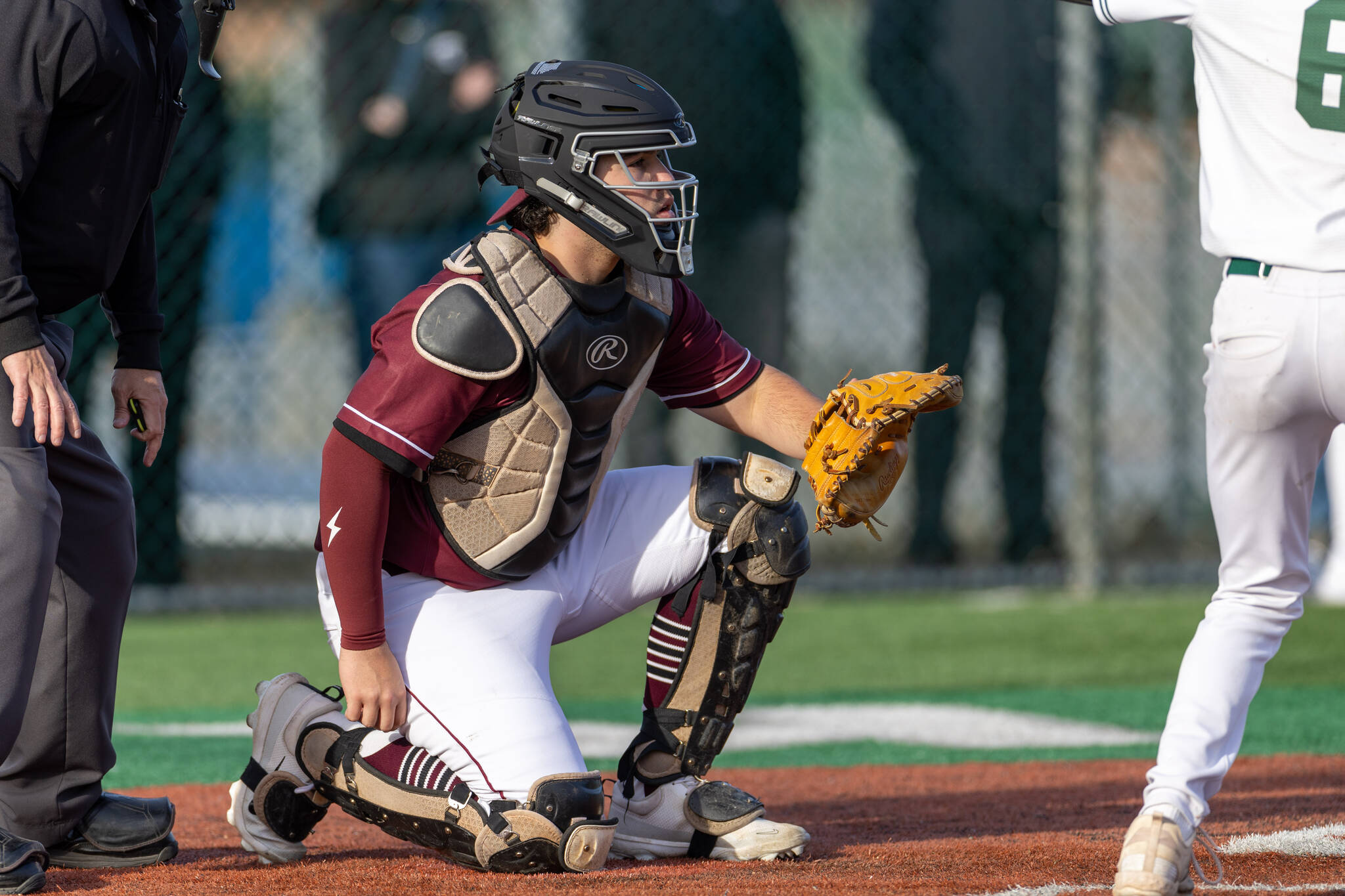 Mercer Island High School senior catcher Neal Baron. Photo courtesy of Bernard Mangold