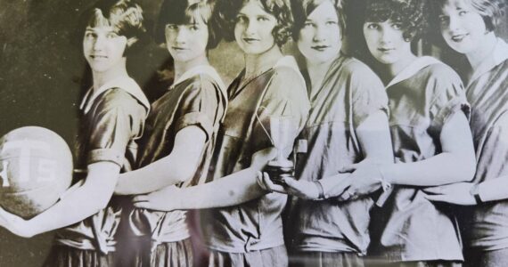 Ina Hamer, John Hamer’s mother (second from left), with her championship high-school basketball team in the late 1920s. (Courtesy photo)