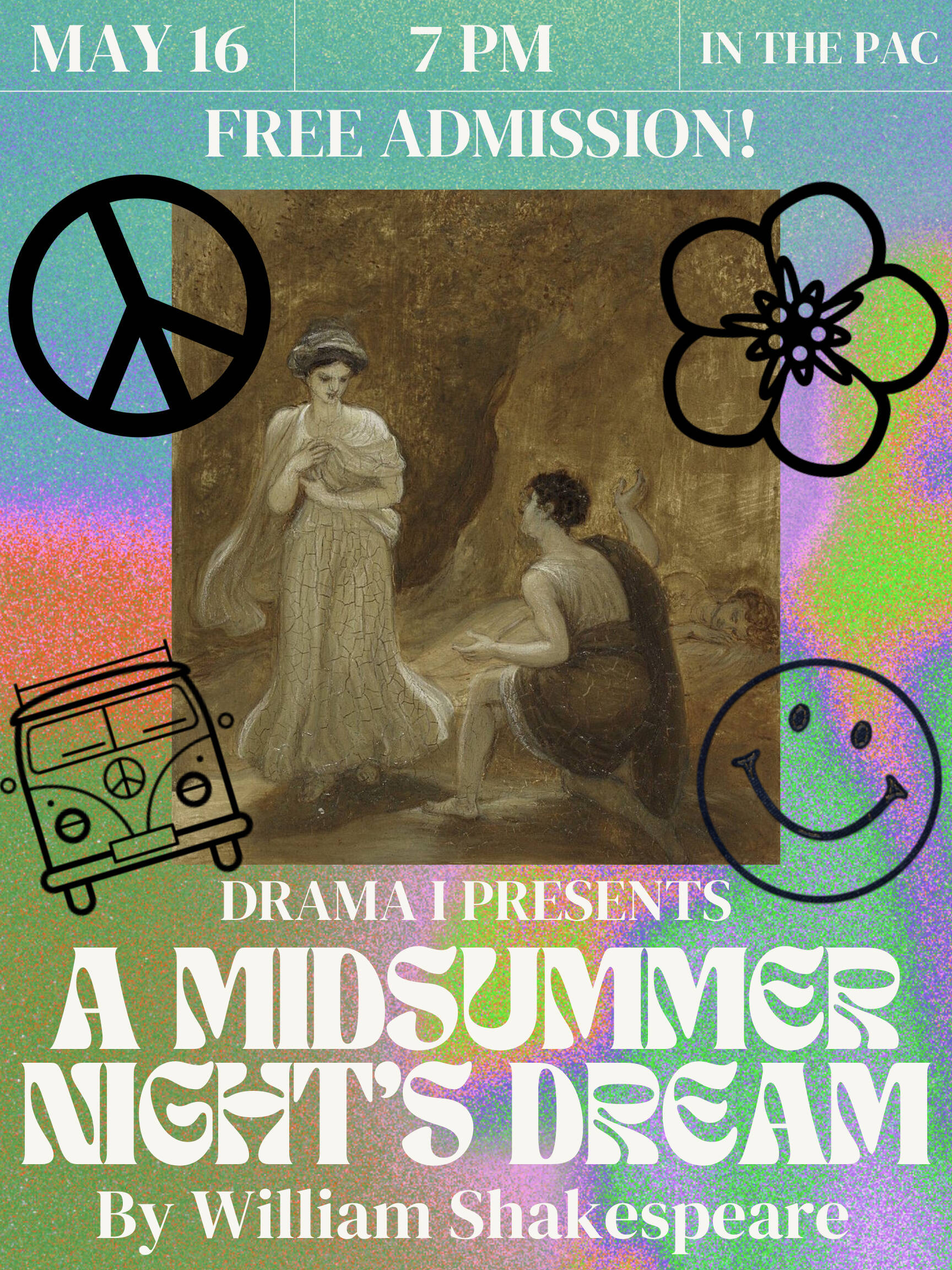 Mercer Island High Schools Drama 1 program will present William Shakespeares famous light-hearted, magical comedy A Midsummer Nights Dream at 7 p.m. on May 16 in the schools Performing Arts Center. Admission is free. Courtesy graphic