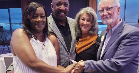 Jeanett and Marvin Charles, co-founders of DADS, with Mariana Parks and John Hamer, who have supported the organization for more than a decade.