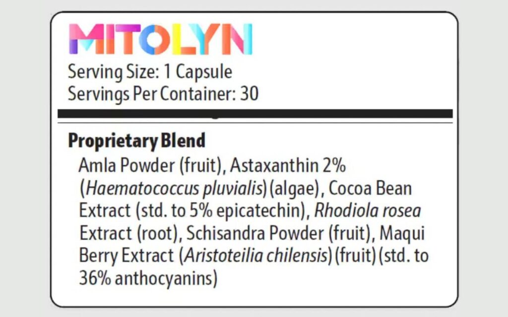 Mitolyn Ingredients