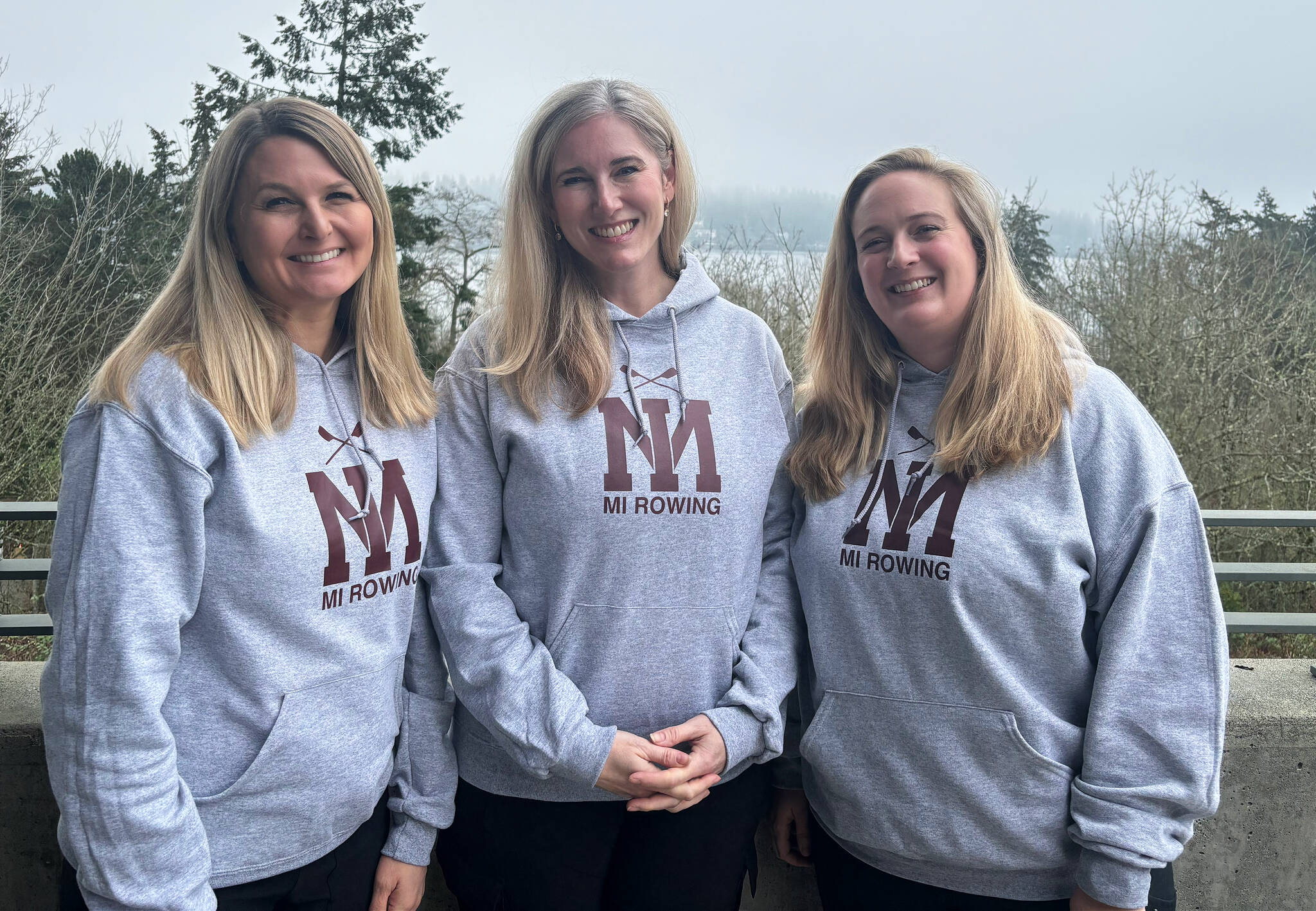 From left, Mercer Island Rowing Club’s Jessica Apodaca, Shannon Leversedge and Lauren Alexander. Andy Nystrom/ staff photo