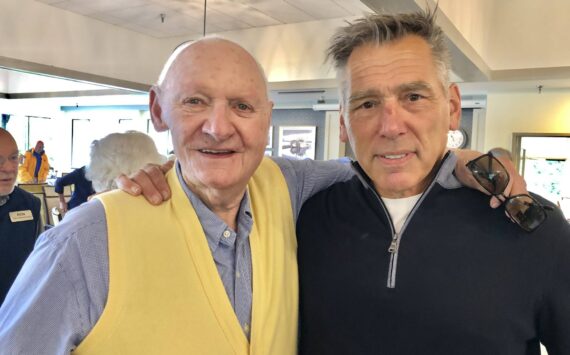 Coach Tommy Brasher and Jim Zorn. Photo by Greg Asimakoupoulos