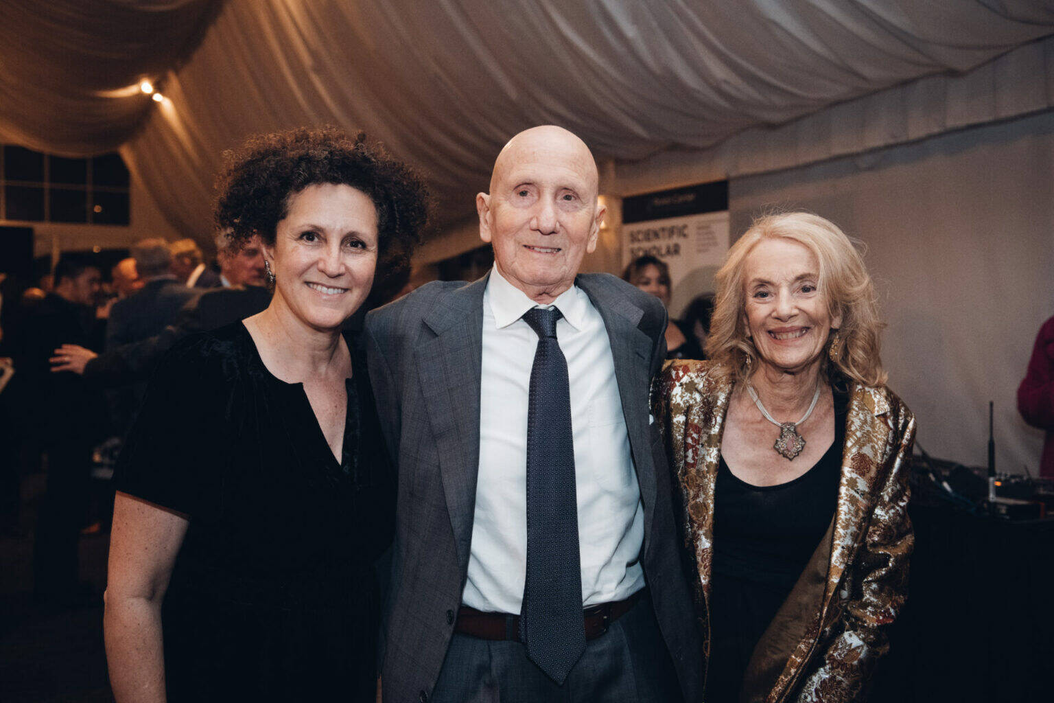 From left, Melissa Rivkin, Dr. Saul E. Rivkin and his wife, Joyce Rivkin, at the Rivkin Center’s Giving Gala in November 2024. Courtesy of Vivian Hsu Photography