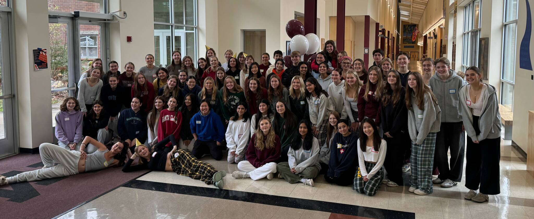 Mercer Island High School (MIHS) PETRI and Vashon Island High School G2G join at MIHS to select SeaVuria scholarship recipients. Photo courtesy of MaryMargaret Welch