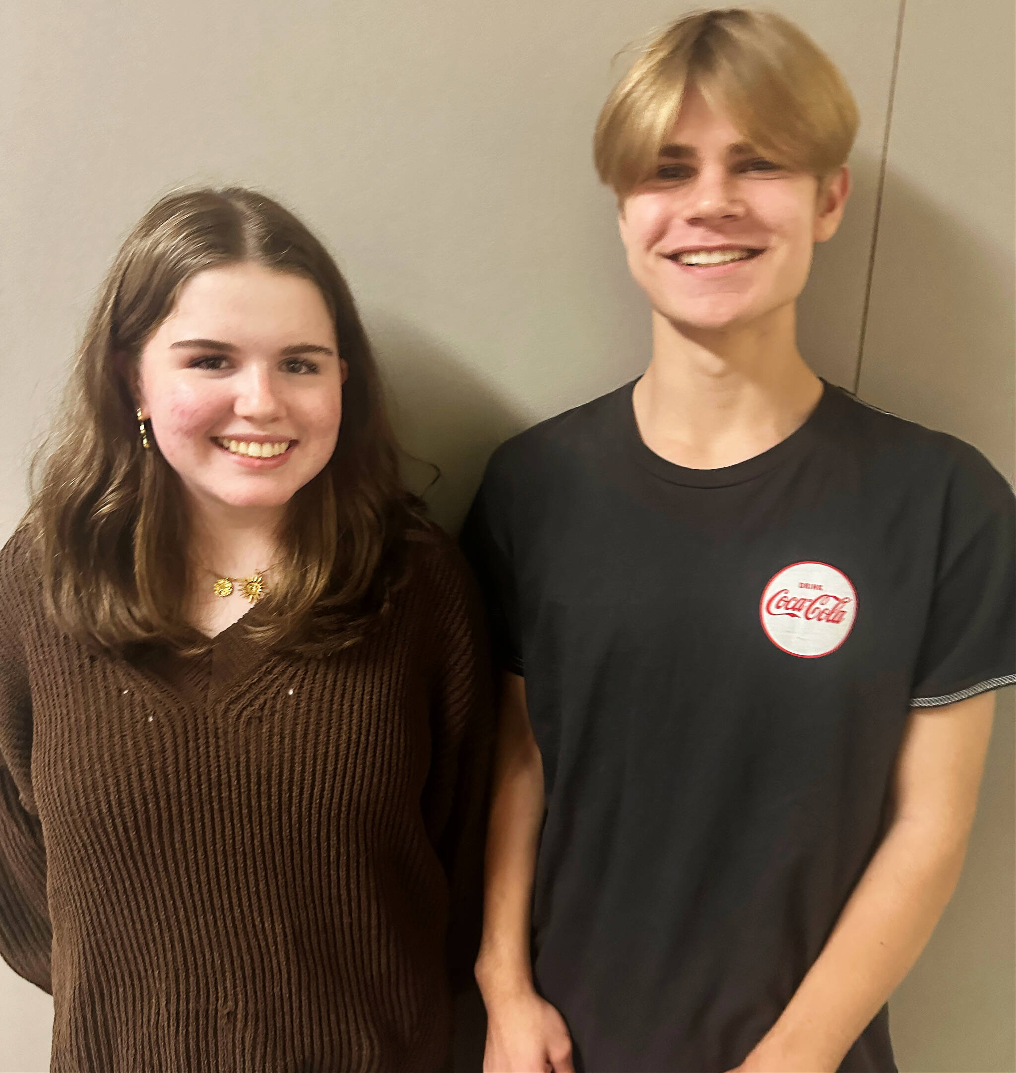 Mercer Island High School’s Shelby Conway and Brody Newcomer will sing in the American Choral Directors Association National Honor Choir on March 22 in Dallas, Texas. Courtesy photo