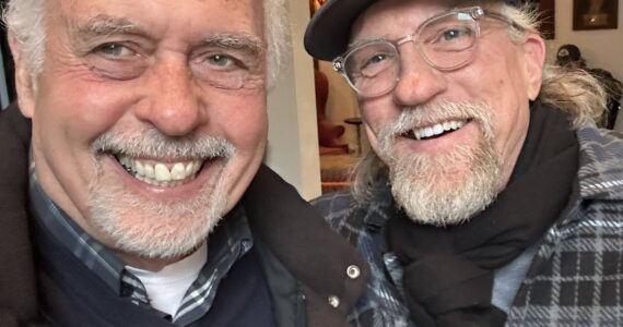 Guest columnist Greg Asimakoupoulos and Ed Holmes, former chief of the Mercer Island Police Department. Courtesy photo