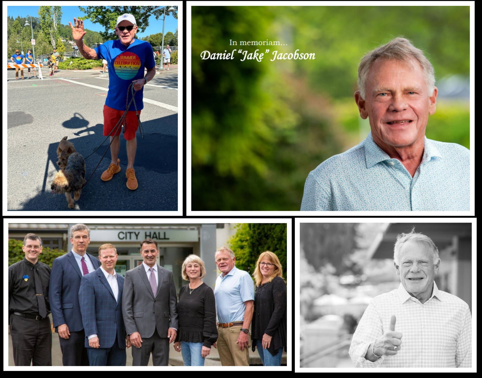 Images of Daniel “Jake” Jacobson from the Mercer Island City Council meeting slideshow on April 15. Courtesy photos