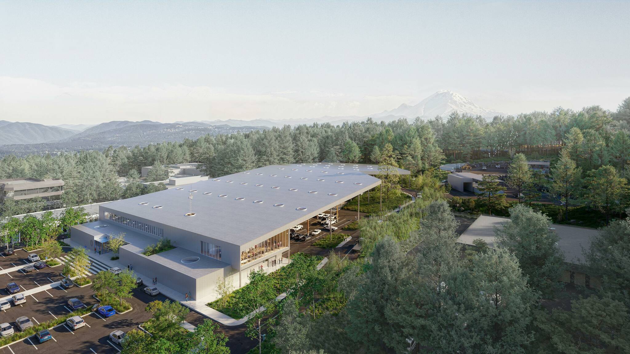 Here’s a rendering of the Mercer Island Public Safety and Maintenance Facility. Photo courtesy of the city of Mercer Island