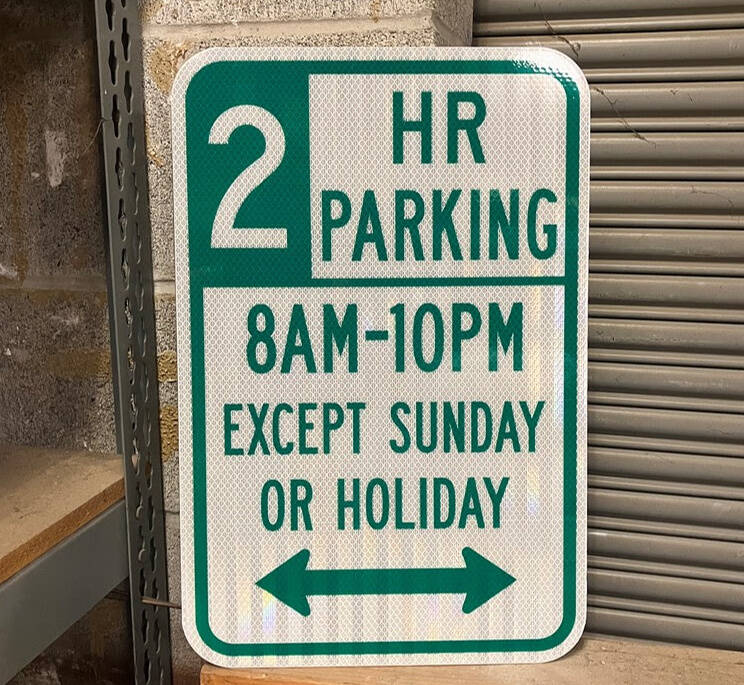 Pictured is how Mercer Island Town Center on-street parking signs will read this fall. Photo courtesy of the city of Mercer Island