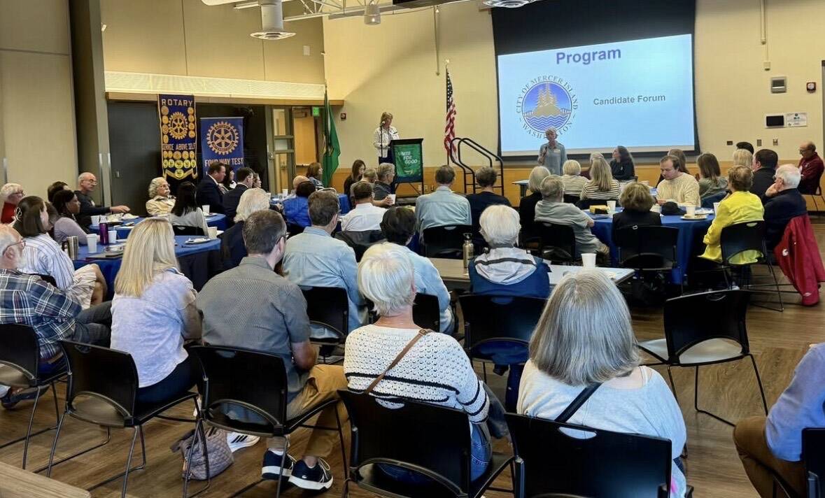 A scene from Mercer Island Rotary’s candidate forum Oct. 7. Courtesy photo