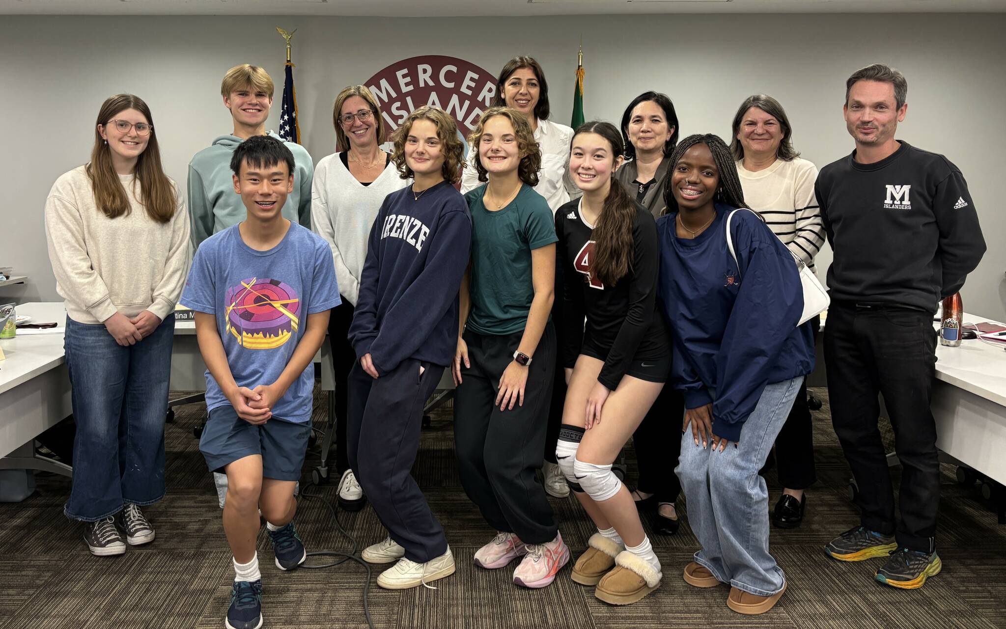 Award-winning KMIH 88.9 The Bridge students with the school board. Courtesy photo