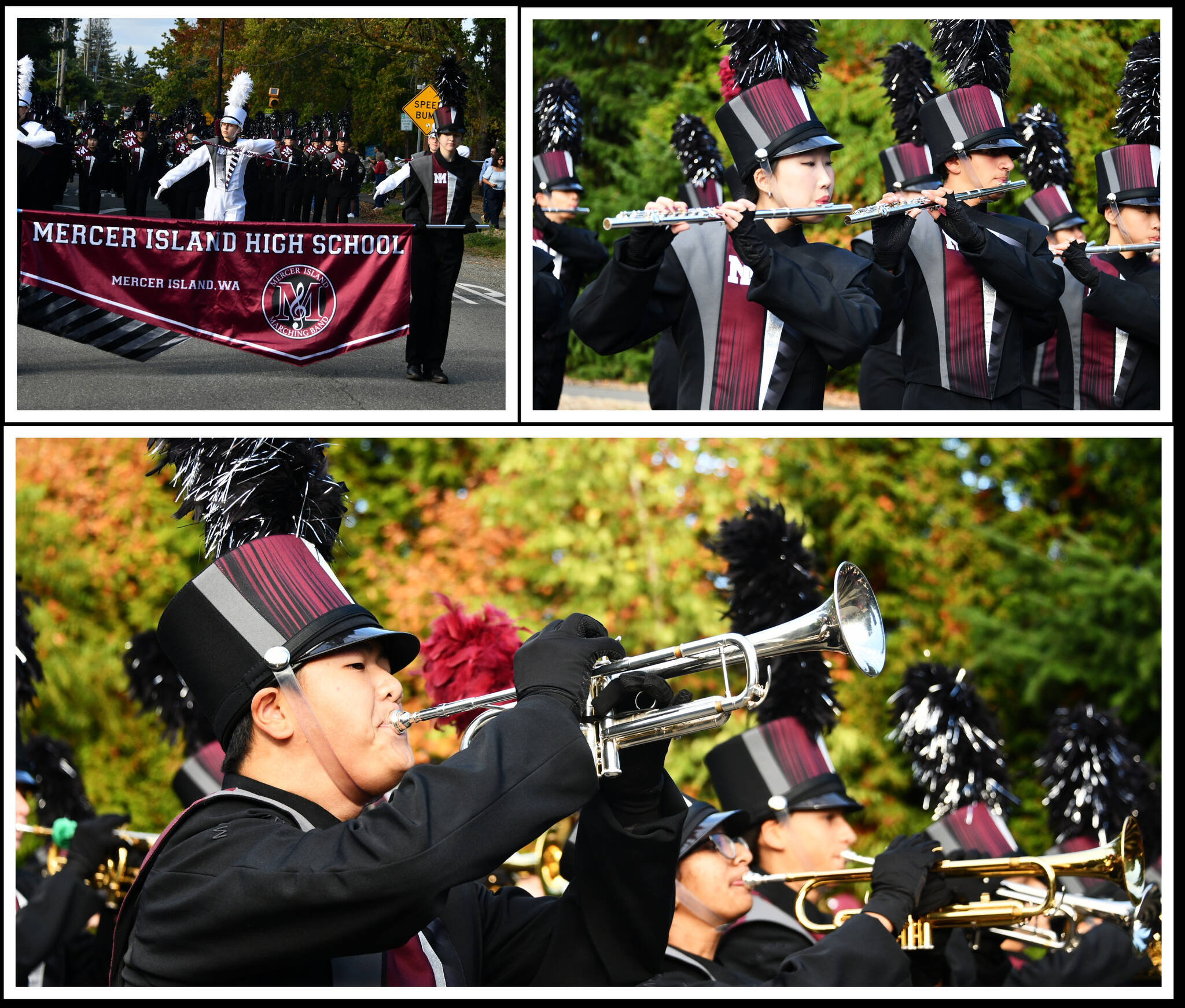 Mercer Island High Schools marching band performs during the schools homecoming parade on Sept. 26 along 86th Avenue Southeast. Andy Nystrom/ staff photos