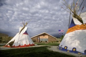 Native American teepees sit outside of the Buffalo Bill Historical Center in Cody