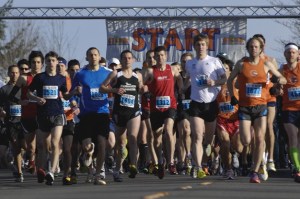 Participants start the annual Rotary Run half marathon on Mercer Island during the 2011 race. Organizers say the 2012 event is on pace to be one of the largest.