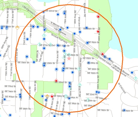 A map of the Town Center shows EMS and fire calls.