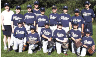 The Mercer Island boys AA Padres division championship team. Seated: Thomas Noone