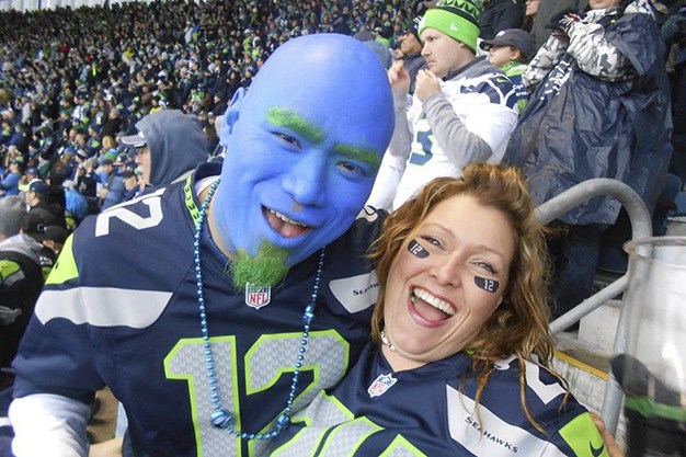 Teresa Long had to pose with one of the most decorated 12th Man fans.