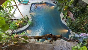 The swimming pool of the Coval home is a masterpiece