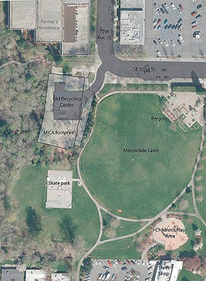 MICA would be located in the upper left hand corner of this map and south of the Farmers Insurance building.