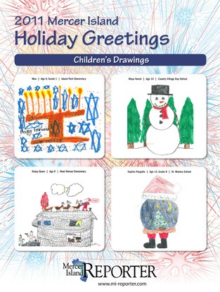 A selection of children's art drawn for the annual Mercer Island Holiday Greetings special edition.
