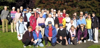 Members of the Solemates walking group during an outing last fall in the Mt. Baker neighborhood. The group meets weekly for walks around various Seattle neighborhoods.
