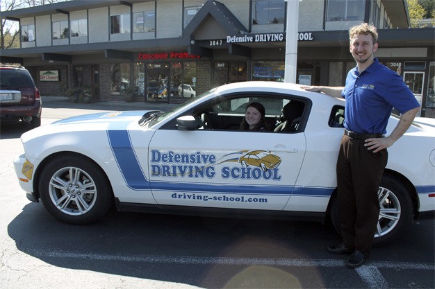 MIHS freshman Anne Versnel sits in the new Defensive Driving School car