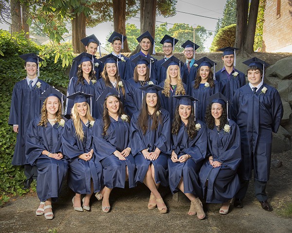 The Northwest Yeshiva High School Class of 2015 are first row from left; Shira Puterman