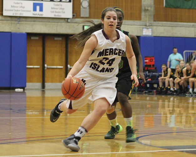Mercer Island’s Julia Blumenstein drives against Bishop Blanchet Saturday
