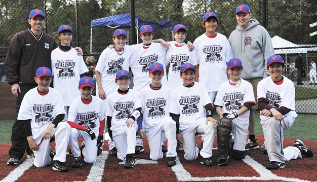 The Mercer Island Little League Majors Phillies team recently won the City Championship. The team includes: Carson Sandwith