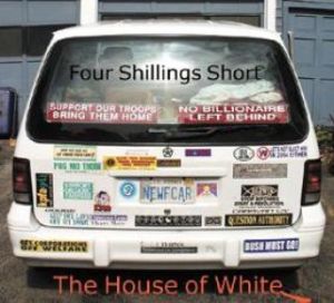 Contributed photo Four Shillings Short used a picture of their van as the cover of their newest CD ‘The House of White.”