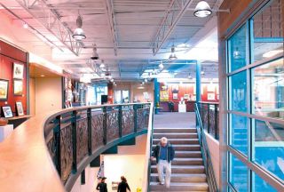 Chad Coleman/Mercer Island Reporter This photo shows the construction of the main level staircase of the $12.4 million Community Center at Mercer View. The facility was dedicated Dec. 6