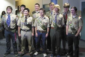 Members of the Mercer Island Boy Scout Troop 647 were honored during a recent Mercer Island City Council meeting. They include three Eagle Scouts
