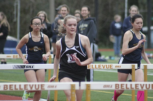 Mercer Island's Kendra Watson competes in the 100 meter hurdles Thursday